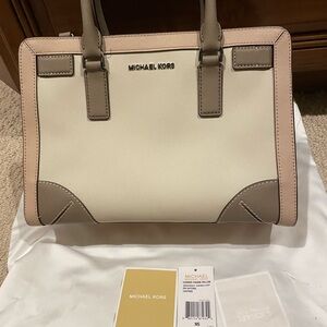 Michael Kors Elegant Cream and Tan Satchel